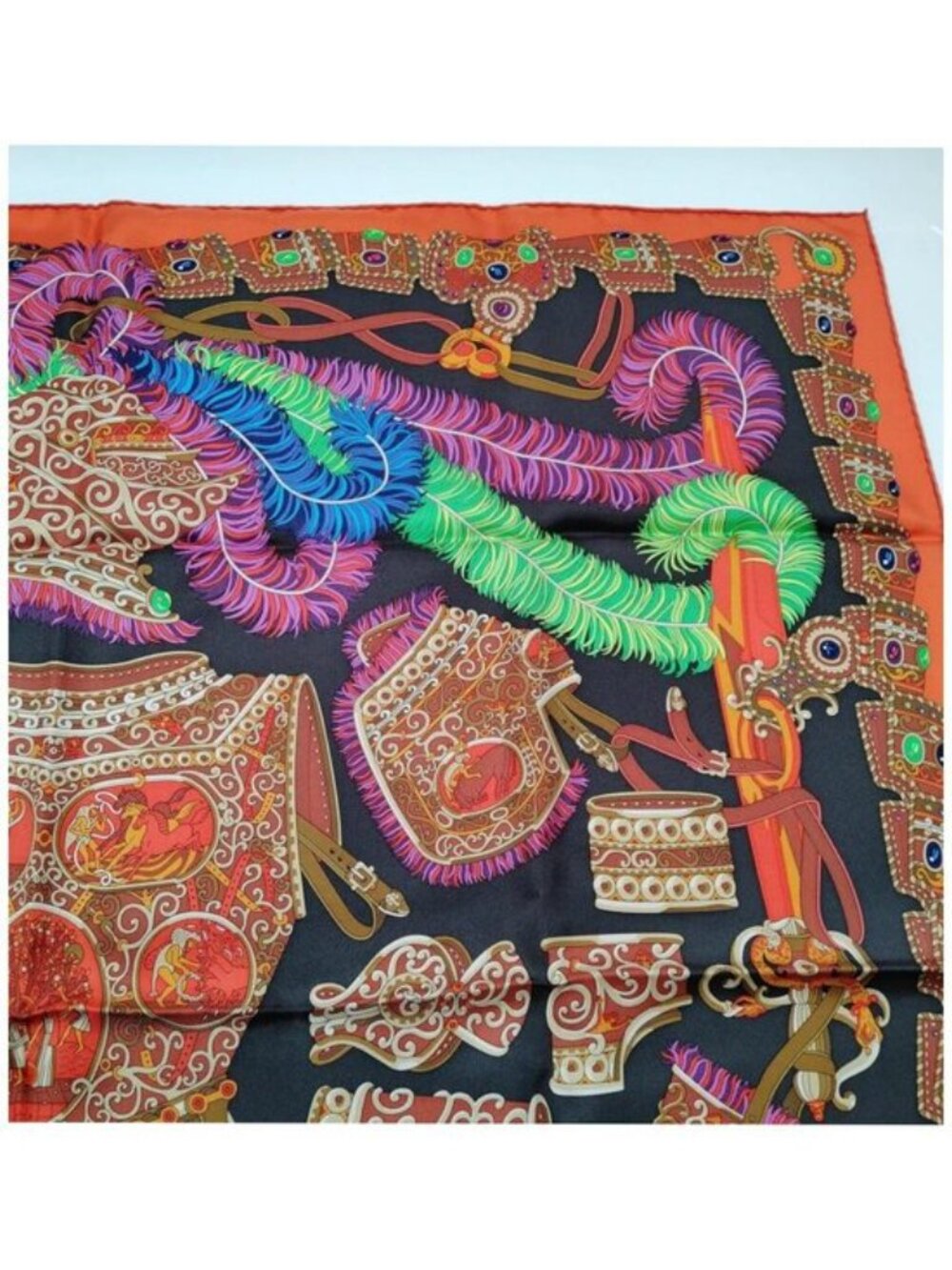 Hermes Chocs en Plumes Carré 90 Silk Scarf - Picture 7 of 10